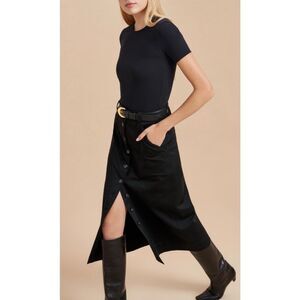 NWT La Ligne Skirt Brooklyn Button A-line Midi Sz 4 S, $275